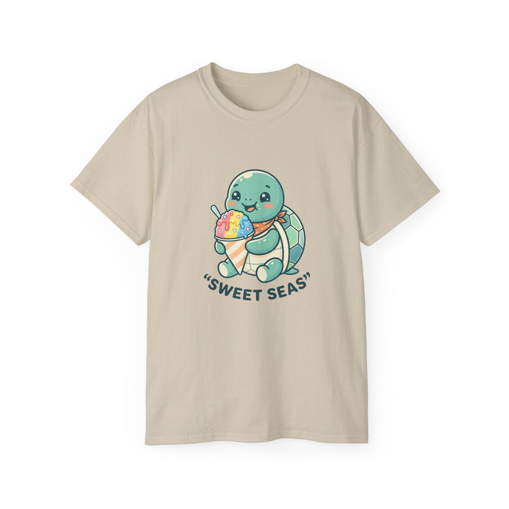 Adult Oversized "Sweet Seas" Turtle Tee | Relaxed Play Mode Graphic Shirt