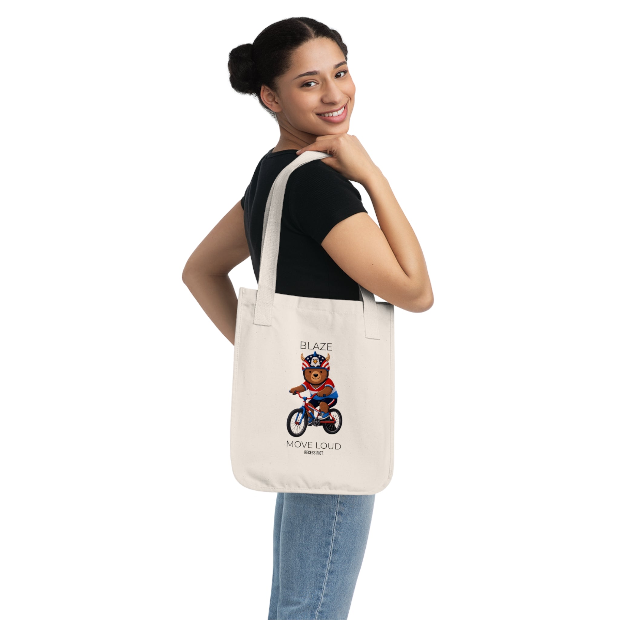 Blaze™ Move Loud Organic Tote Bag | Recess Riot Mascot Collection