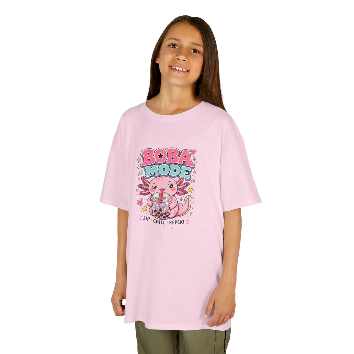 Boba Mode Axolotl Tee — Sip · Chill · Repeat