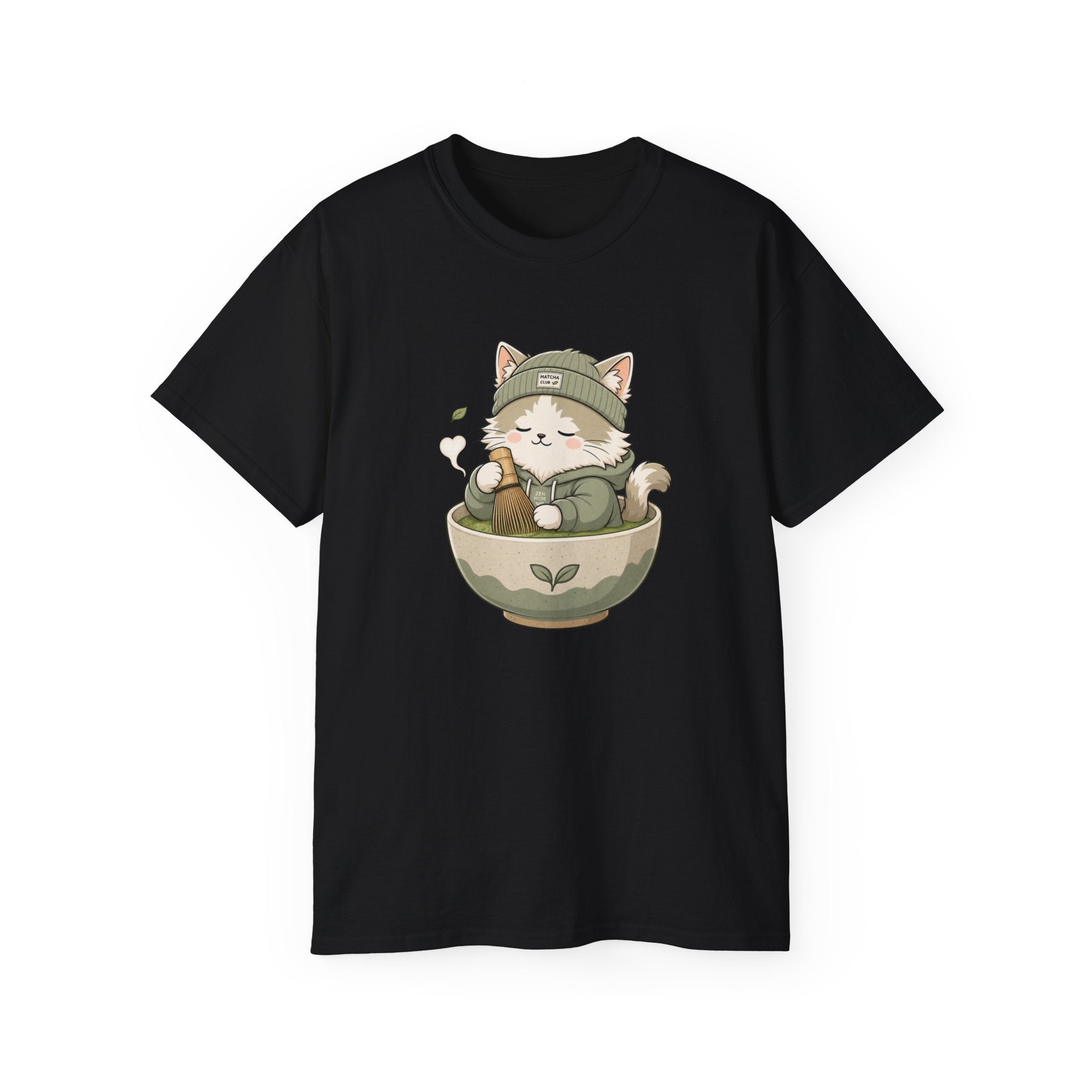Matcha Mode Graphic Tee | Adult Oversized Matcha Cat T-Shirt | Cute Skateboarding Cat Shirt | Recess Riot