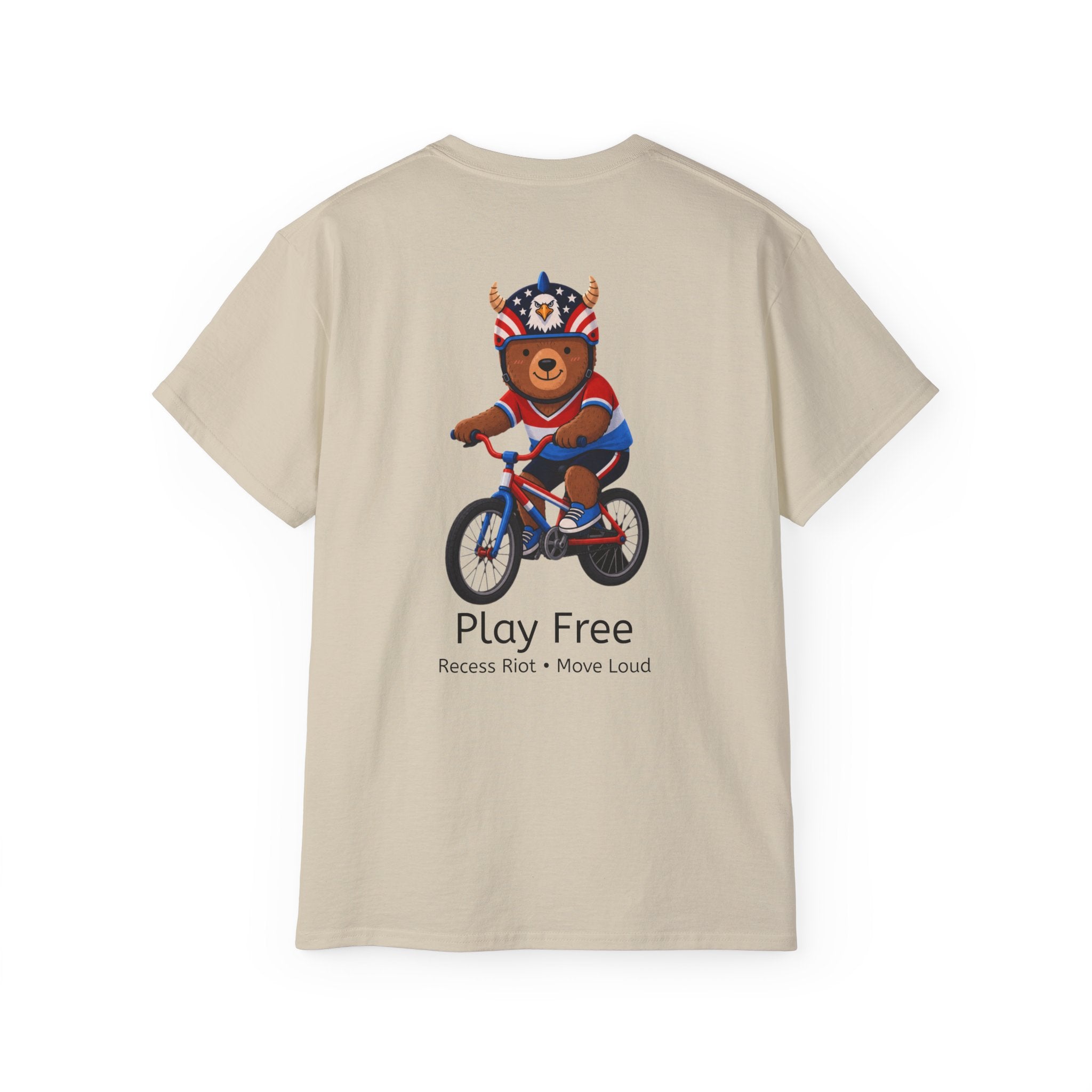 Play Free Graphic Tee | Oversized Americana Bear Shirt