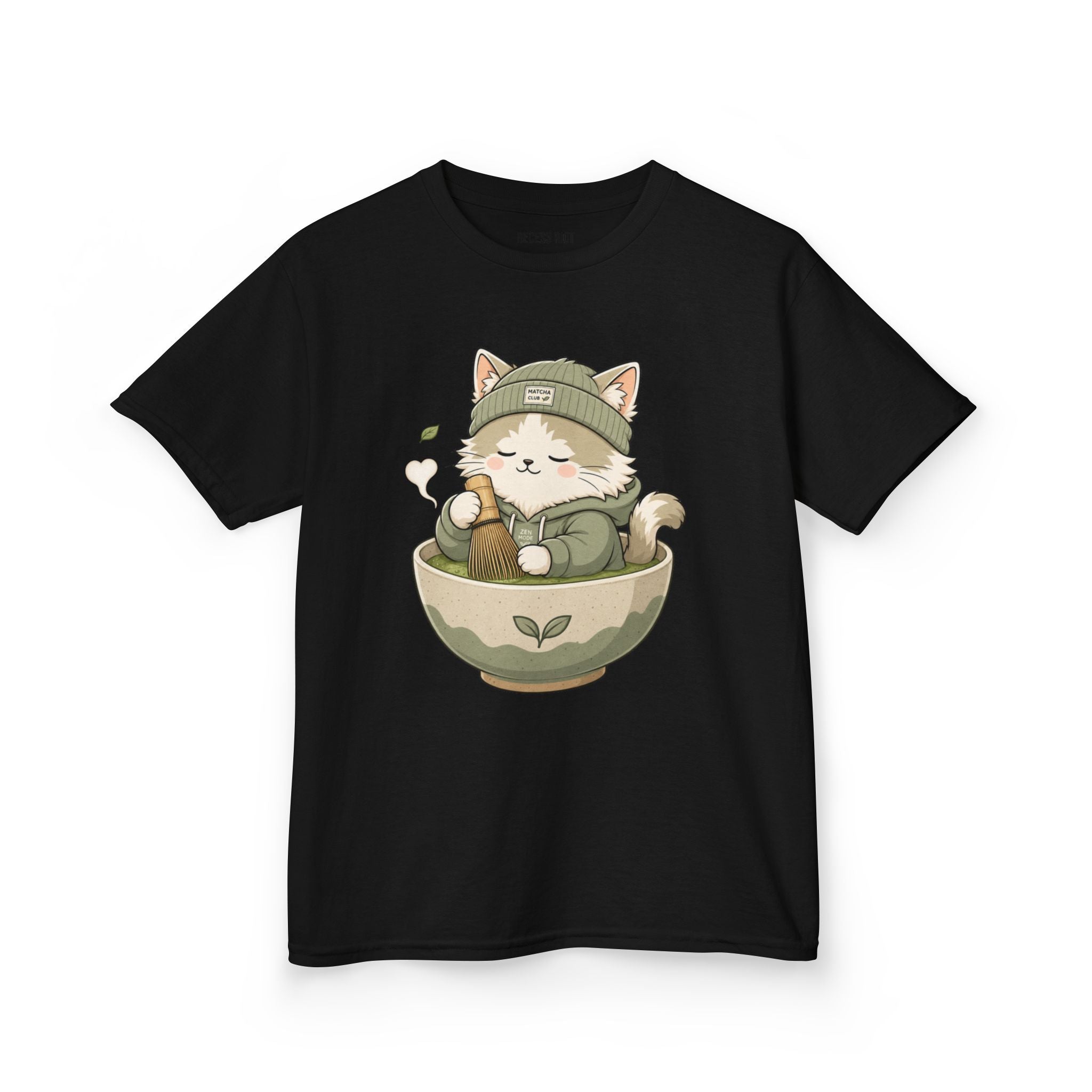 Matcha Mode Cat Tee | Cute Skateboarding Graphic Shirt