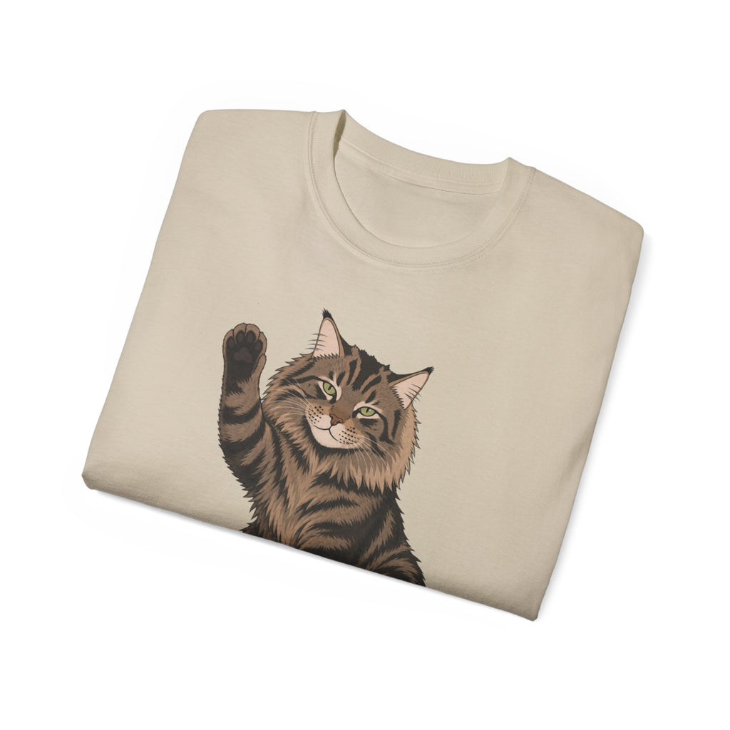 Hello Cat Graphic Tee | Relaxed Fit Tee for Cat Lovers