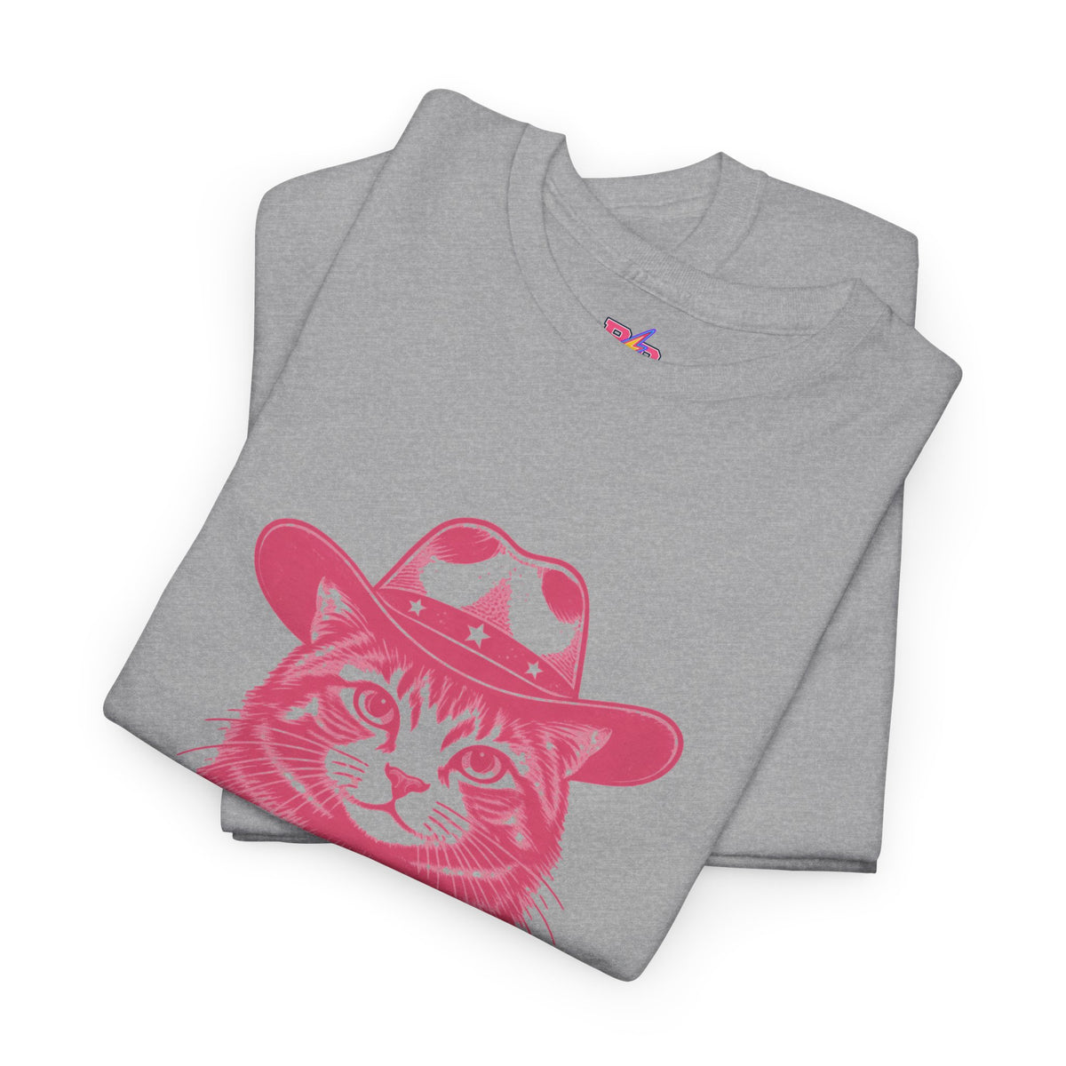 Cat Howdy T-Shirt — Pink Cowboy Cat Graphic Tee