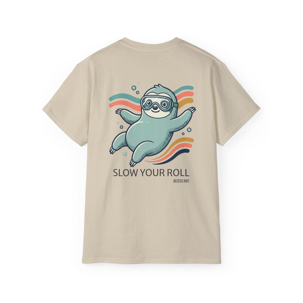 Slow Your Roll Sloth Graphic Tee | Relaxed Oversized Unisex Shirt
