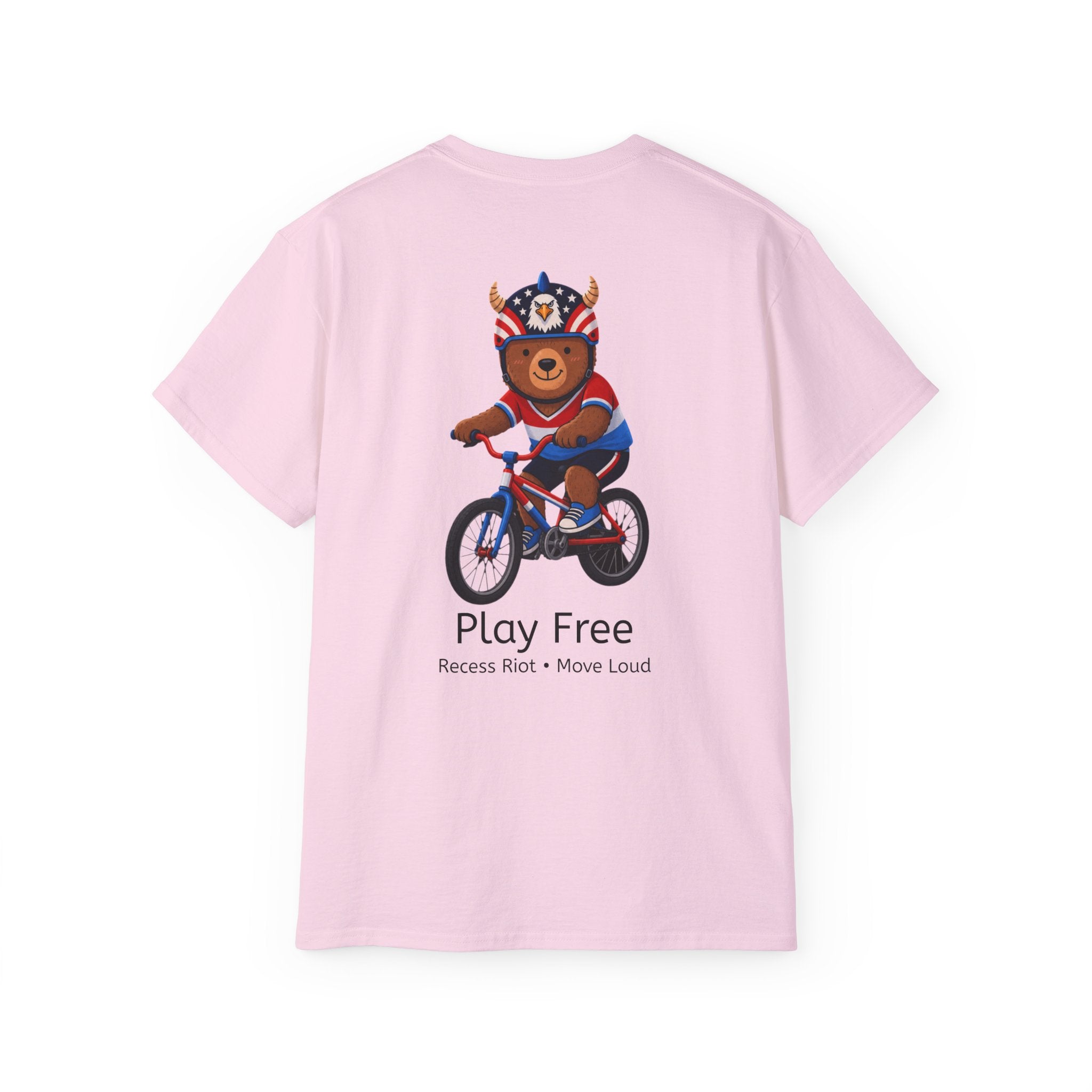 Play Free Graphic Tee | Oversized Americana Bear Shirt