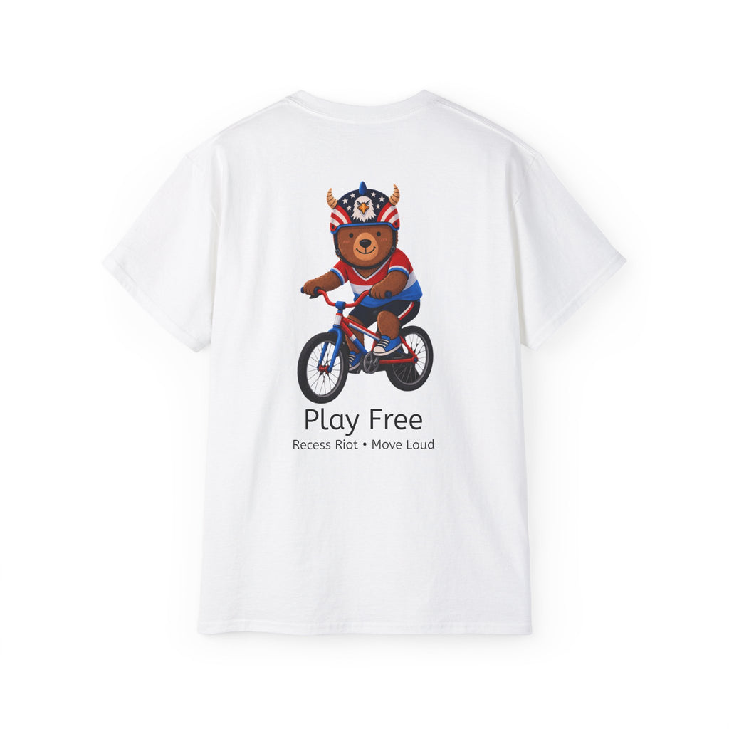 Play Free Graphic Tee | Oversized Americana Bear Shirt