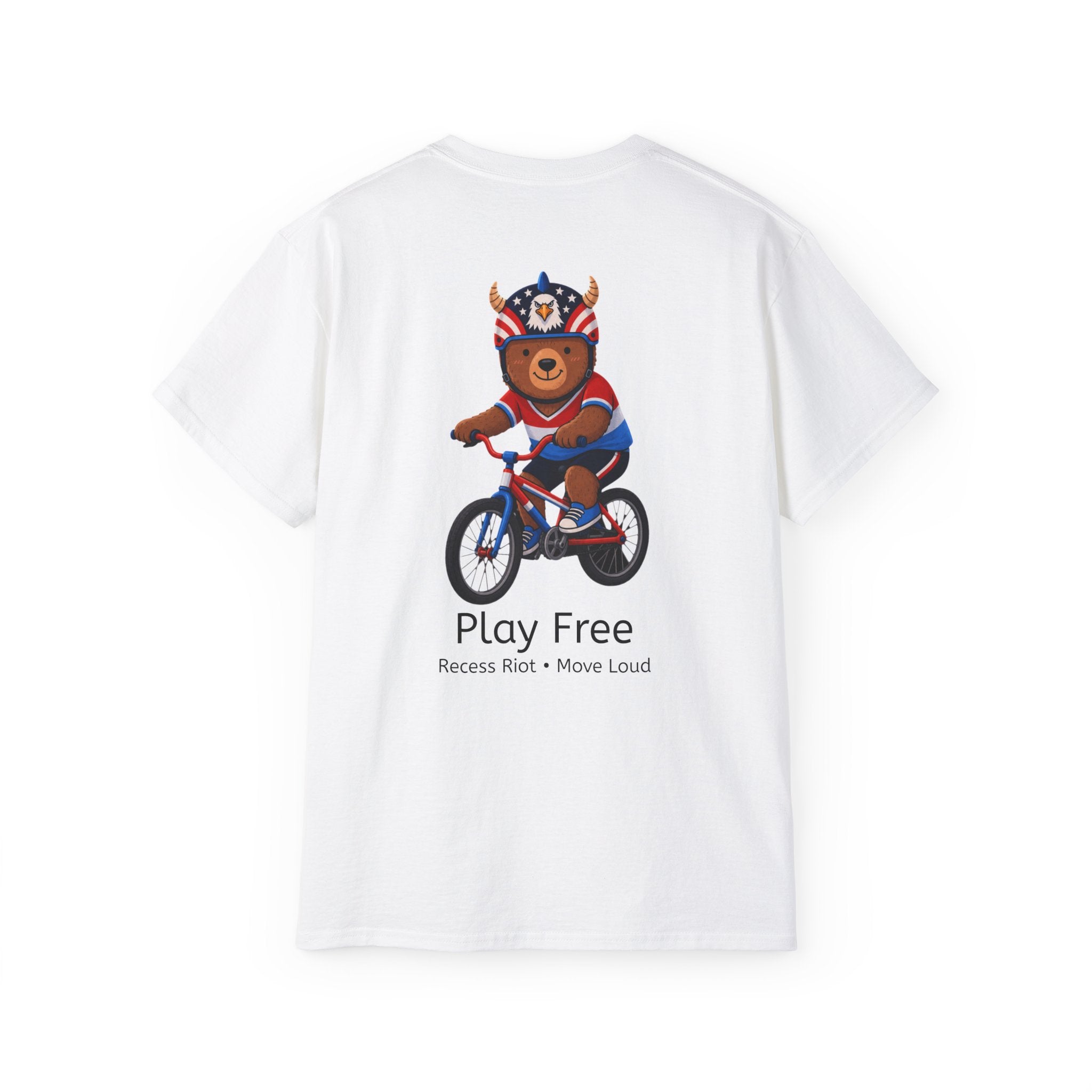 Play Free Graphic Tee | Oversized Americana Bear Shirt