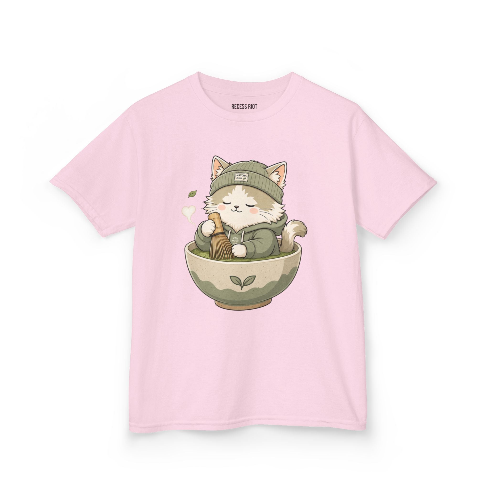Matcha Mode Cat Tee | Cute Skateboarding Graphic Shirt