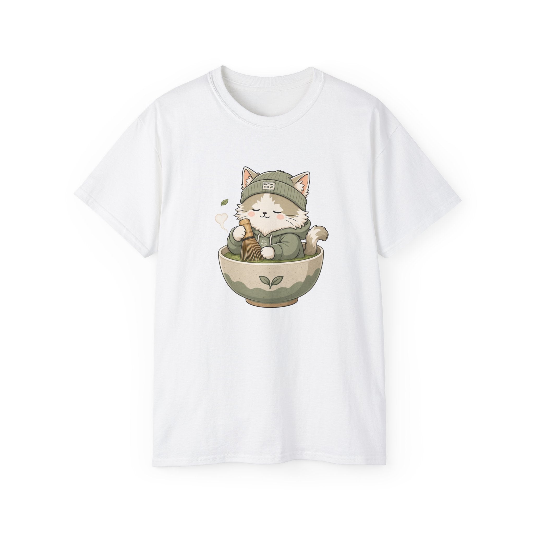 Matcha Mode Graphic Tee | Adult Oversized Matcha Cat T-Shirt | Cute Skateboarding Cat Shirt | Recess Riot
