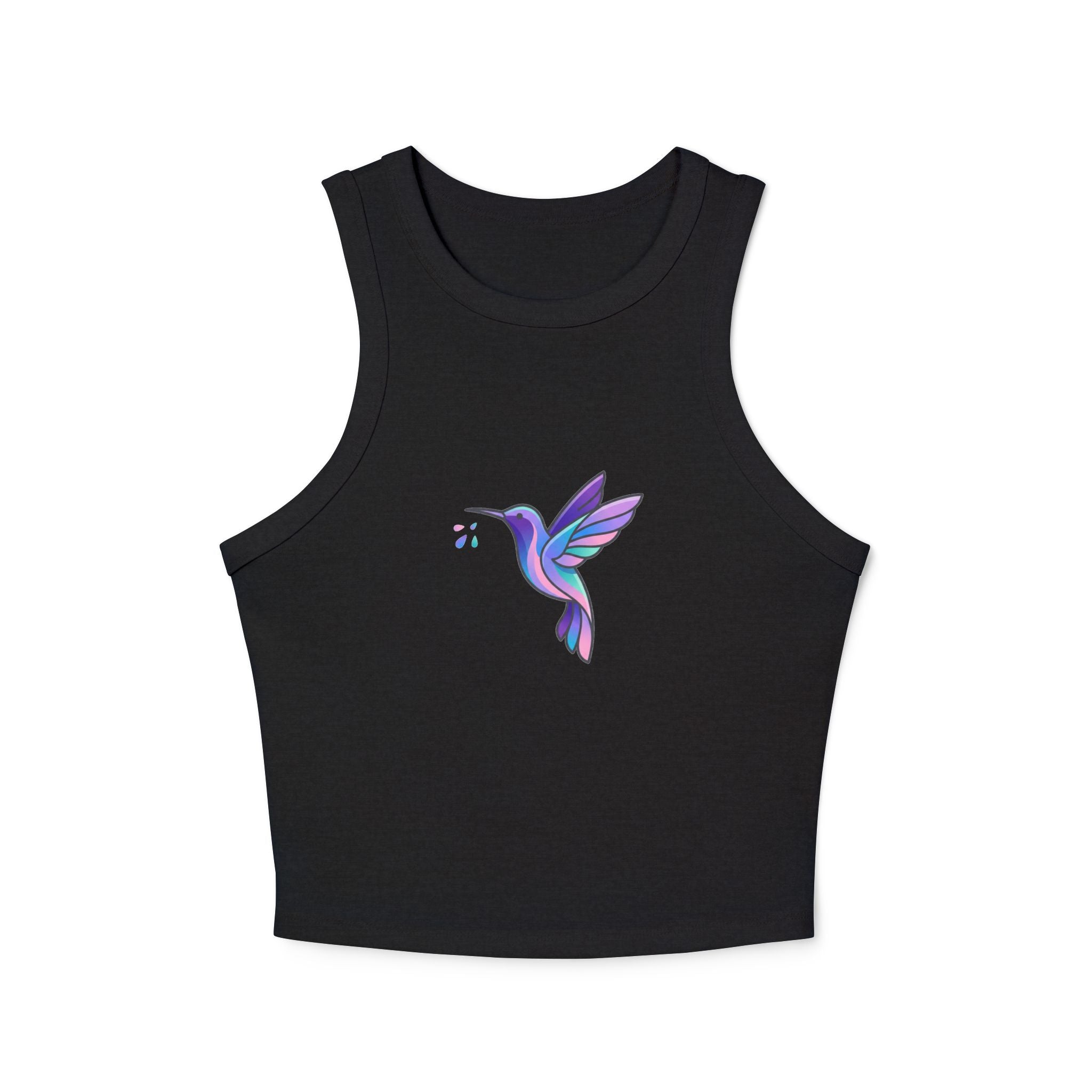 Hummingbird Dreams Cropped Tank | Minimalist Pastel Bird Tank for Tweens & Teens