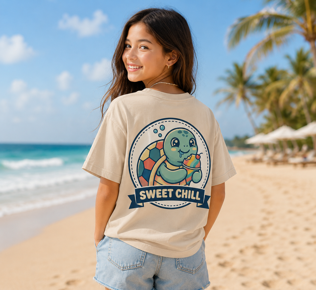 Youth Turtle Tee — "Sweet Seas" / "Sweet Chill" Cute Sea Turtle Kids Shirt
