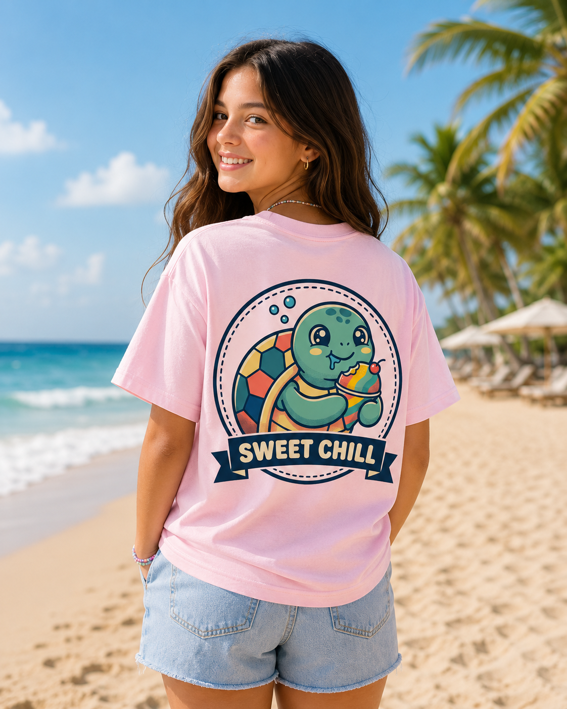 Youth Turtle Tee — "Sweet Seas" / "Sweet Chill" Cute Sea Turtle Kids Shirt