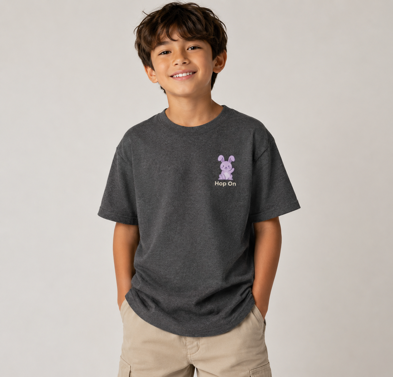Roll With It Bunny Tee – Kids Graphic T-Shirt