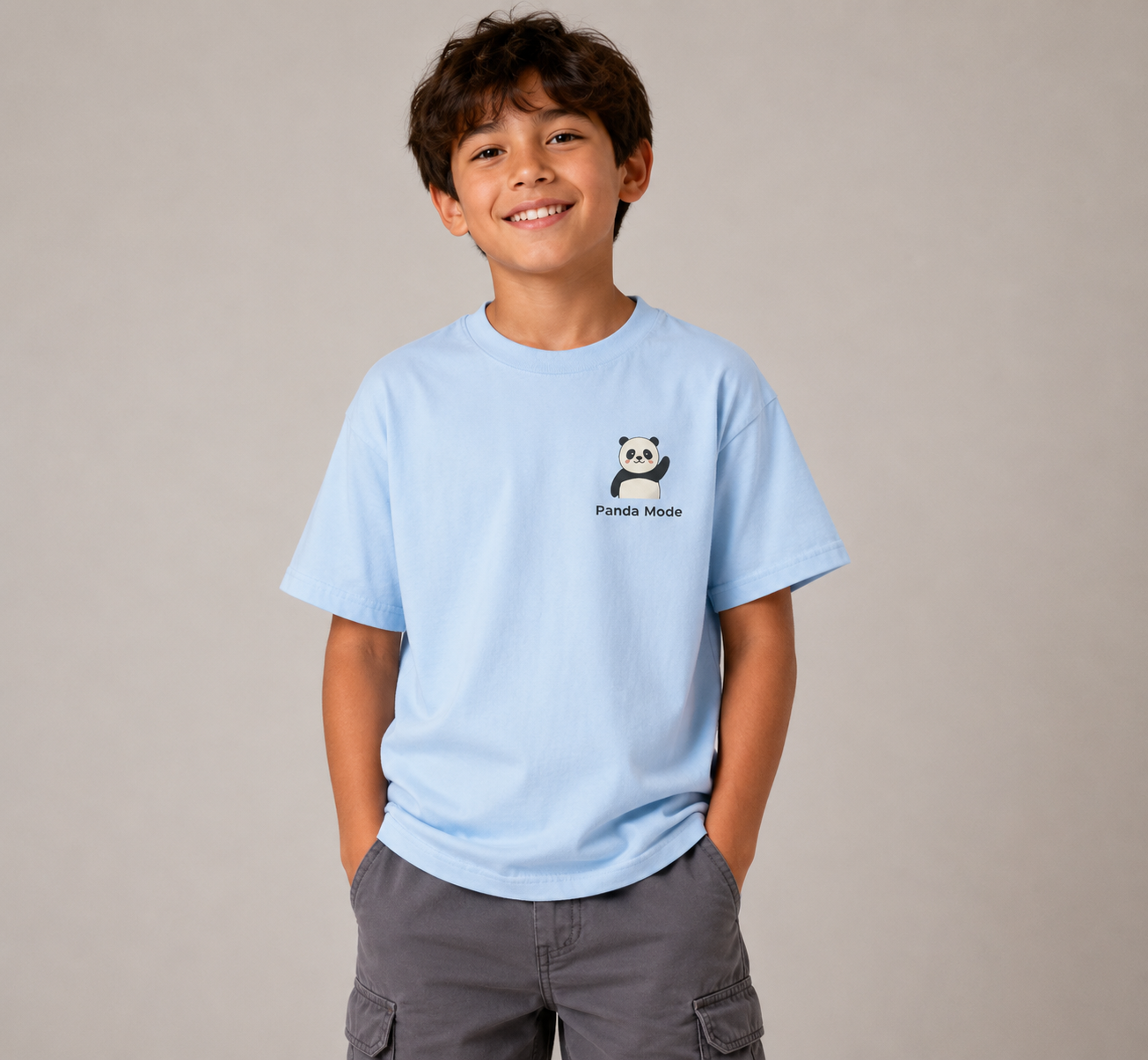 Explorer Mode Panda Kids Graphic T-Shirt | Cute Soft Cotton Play Mode Tee
