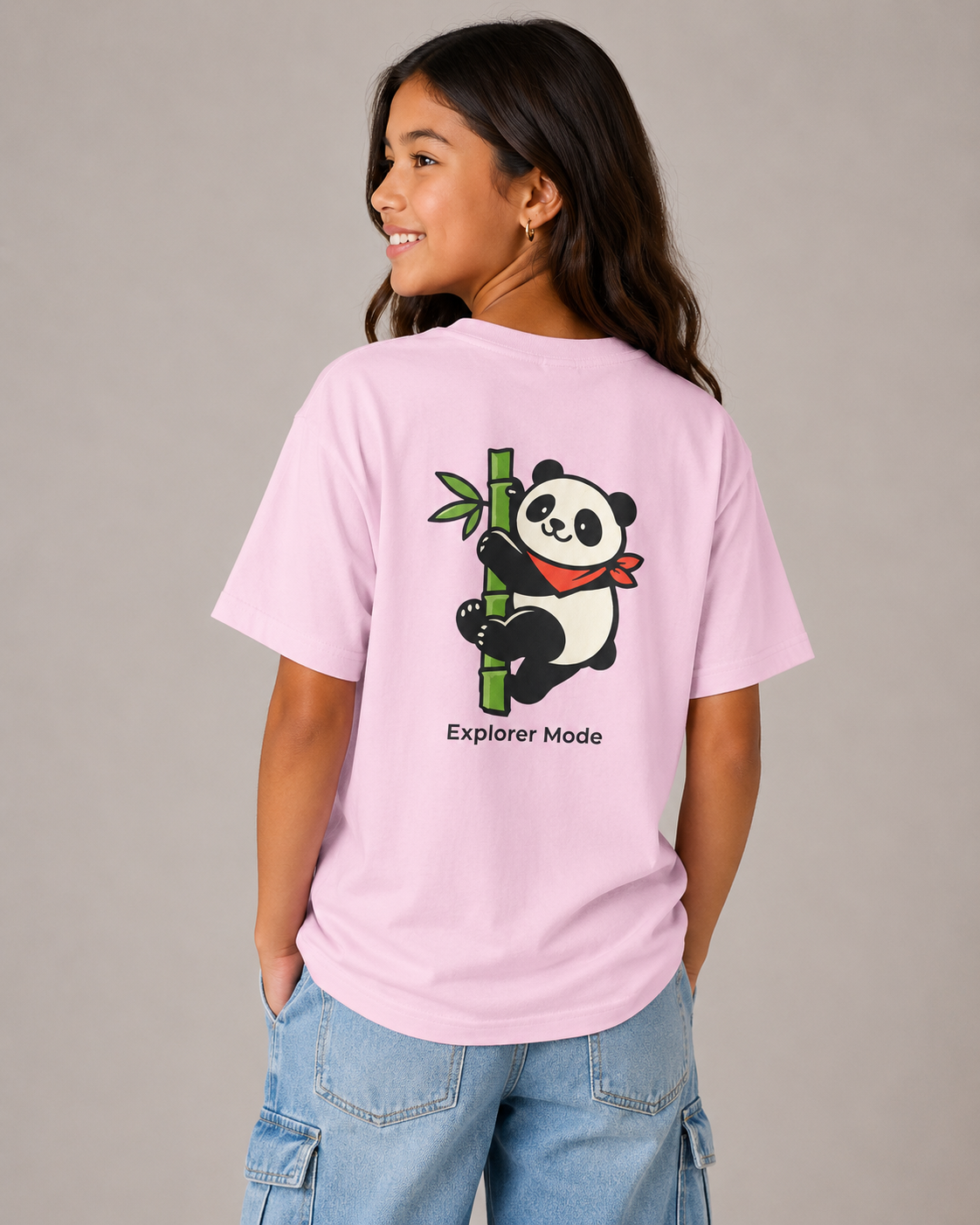 Explorer Mode Panda Kids Graphic T-Shirt | Cute Soft Cotton Play Mode Tee