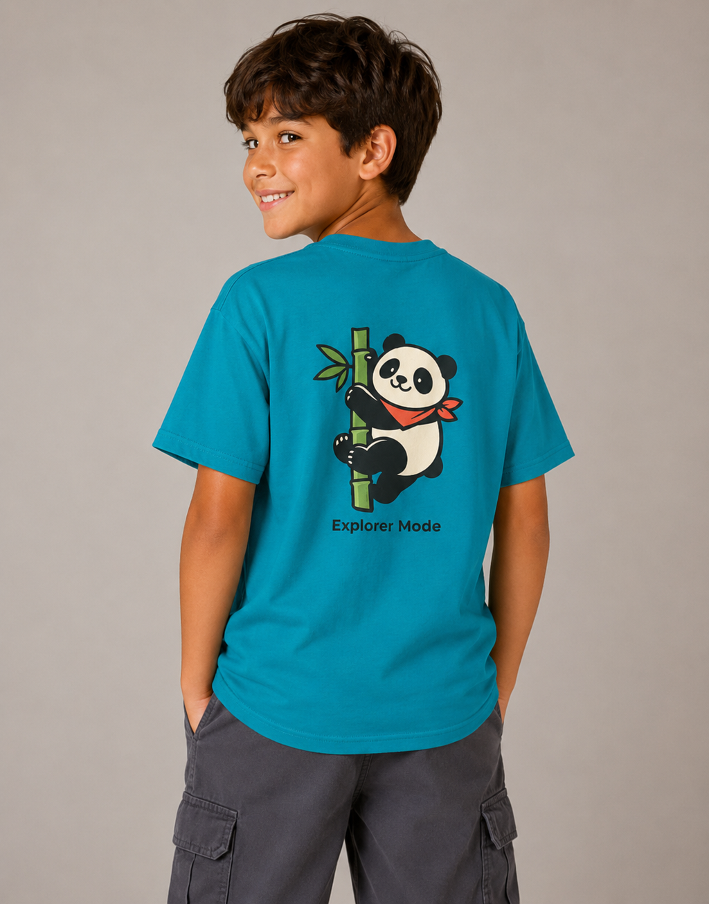 Explorer Mode Panda Kids Graphic T-Shirt | Cute Soft Cotton Play Mode Tee
