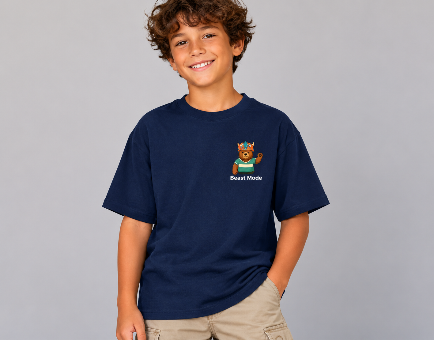 Beast Mode Kids Graphic Tee | Adventure Bear Youth Shirt