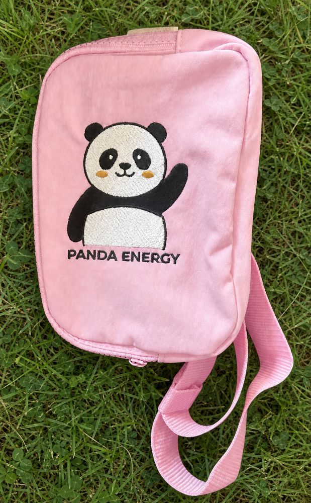 Panda Energy Pink Sling Bag | Cute Tween Crossbody Bag