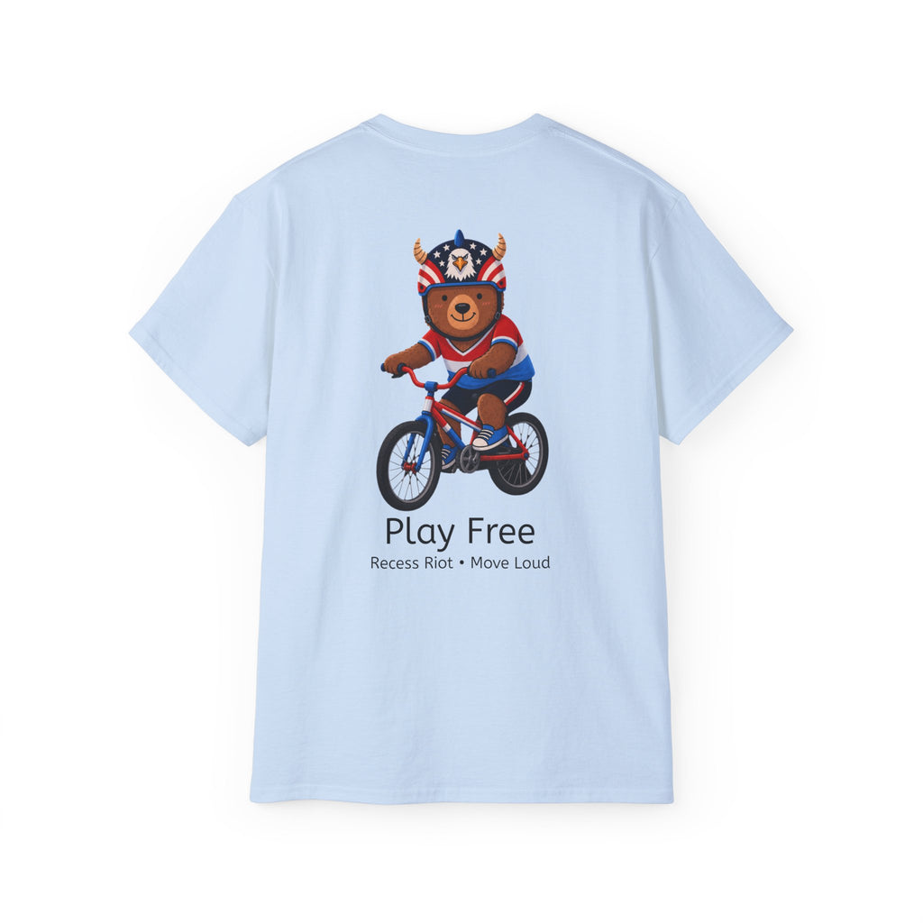 Play Free Graphic Tee | Oversized Americana Bear Shirt