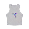 Hummingbird Dreams Cropped Tank | Minimalist Pastel Bird Tank for Tweens & Teens