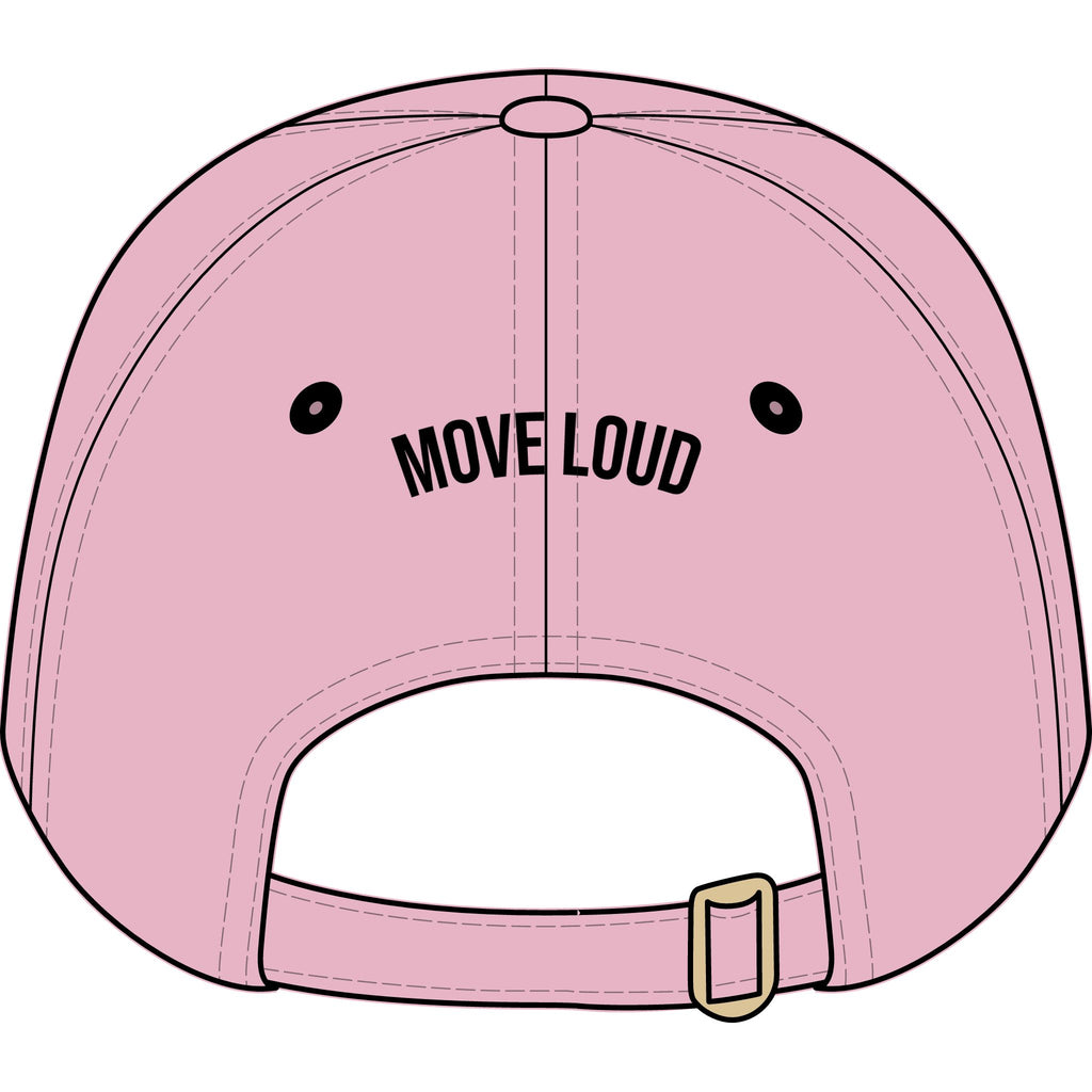 Youth Cap — Pink Embroidered "Recess Riot" Logo with "Move Loud" Back