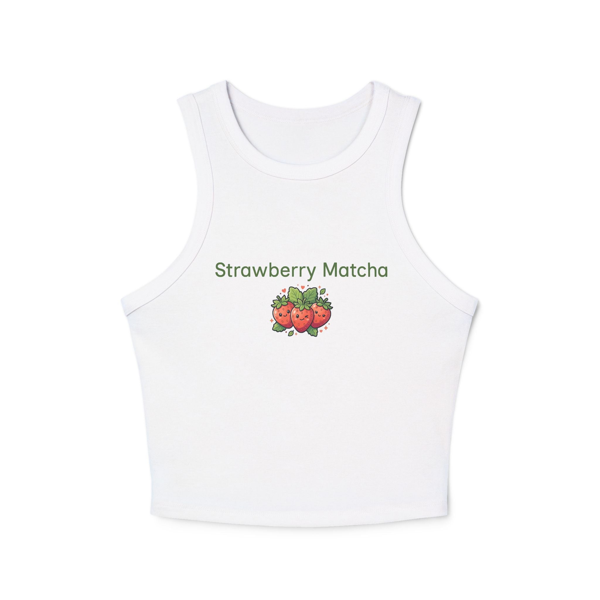 Strawberry Matcha Baby Tee | Soft Aesthetic Crop Top | Minimal Matcha Lover Shirt | Cute Strawberry Graphic Tee