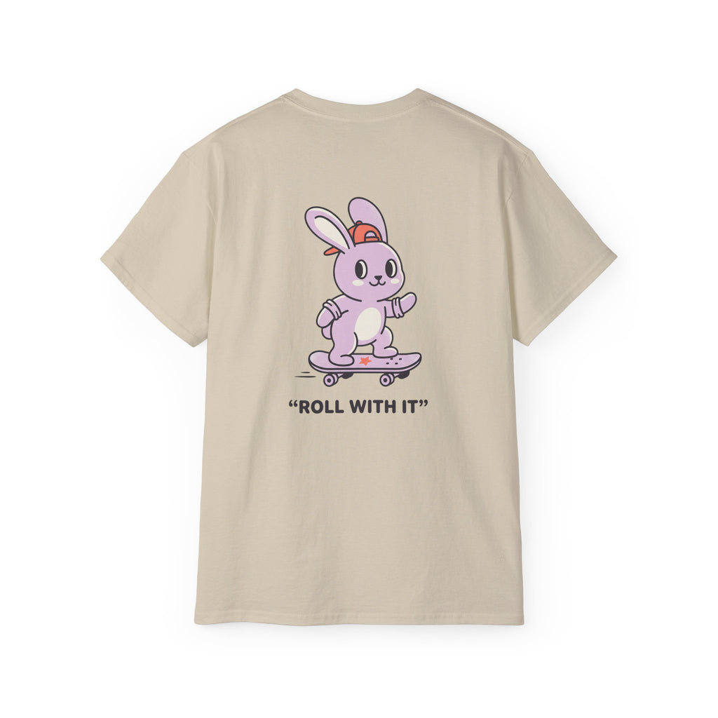 Roll With It Bunny Graphic Tee | Relaxed Oversized Unisex Shirt