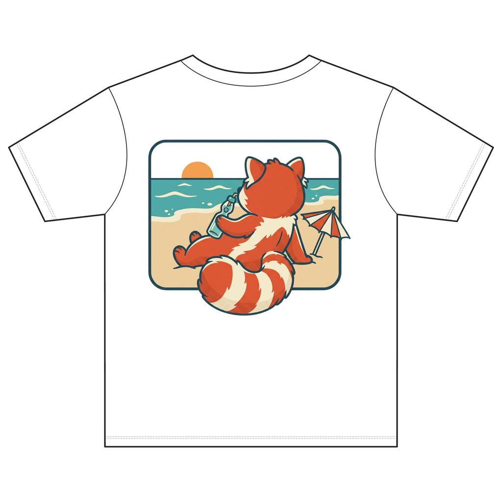 Youth Tee — 'Sip & Siesta' Red Panda Beach Graphic Shirt