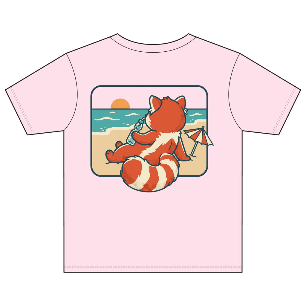 Youth Tee — 'Sip & Siesta' Red Panda Beach Graphic Shirt