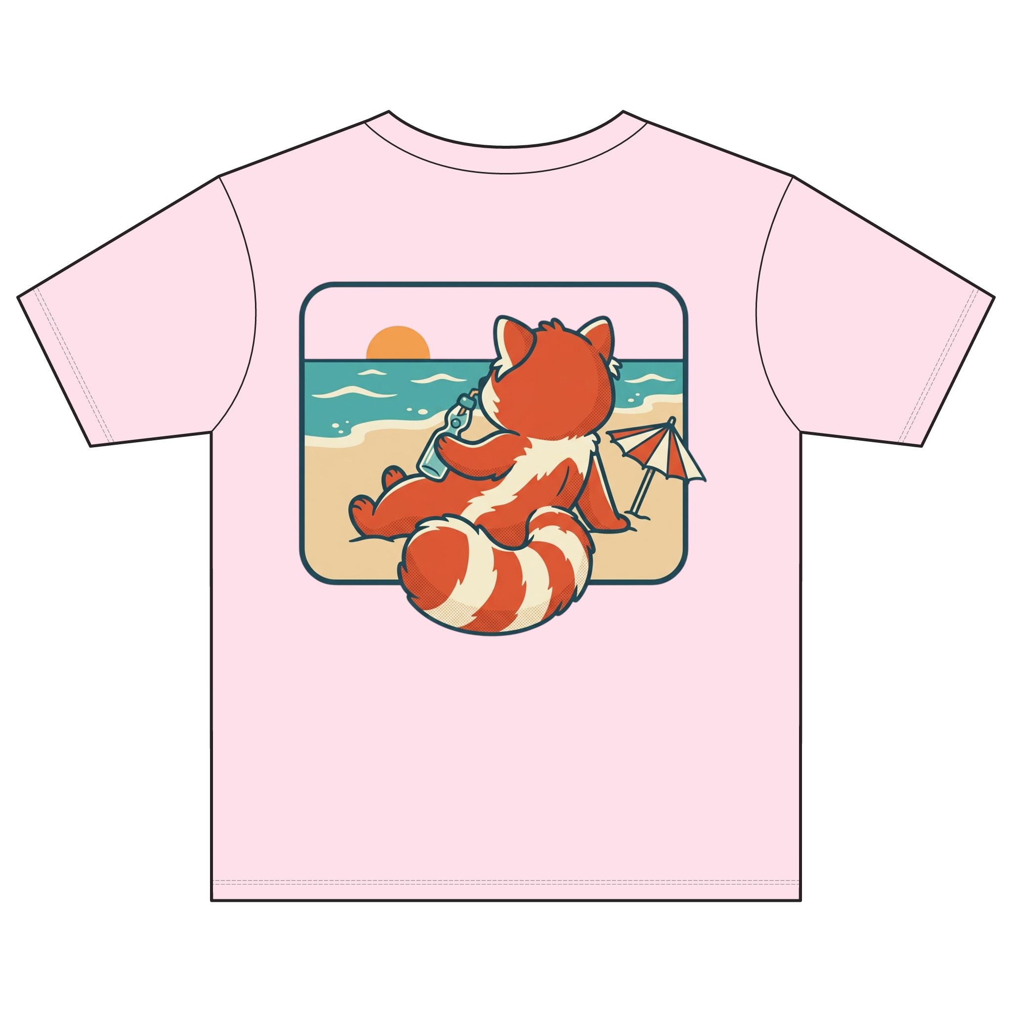 Youth Tee — 'Sip & Siesta' Red Panda Beach Graphic Shirt