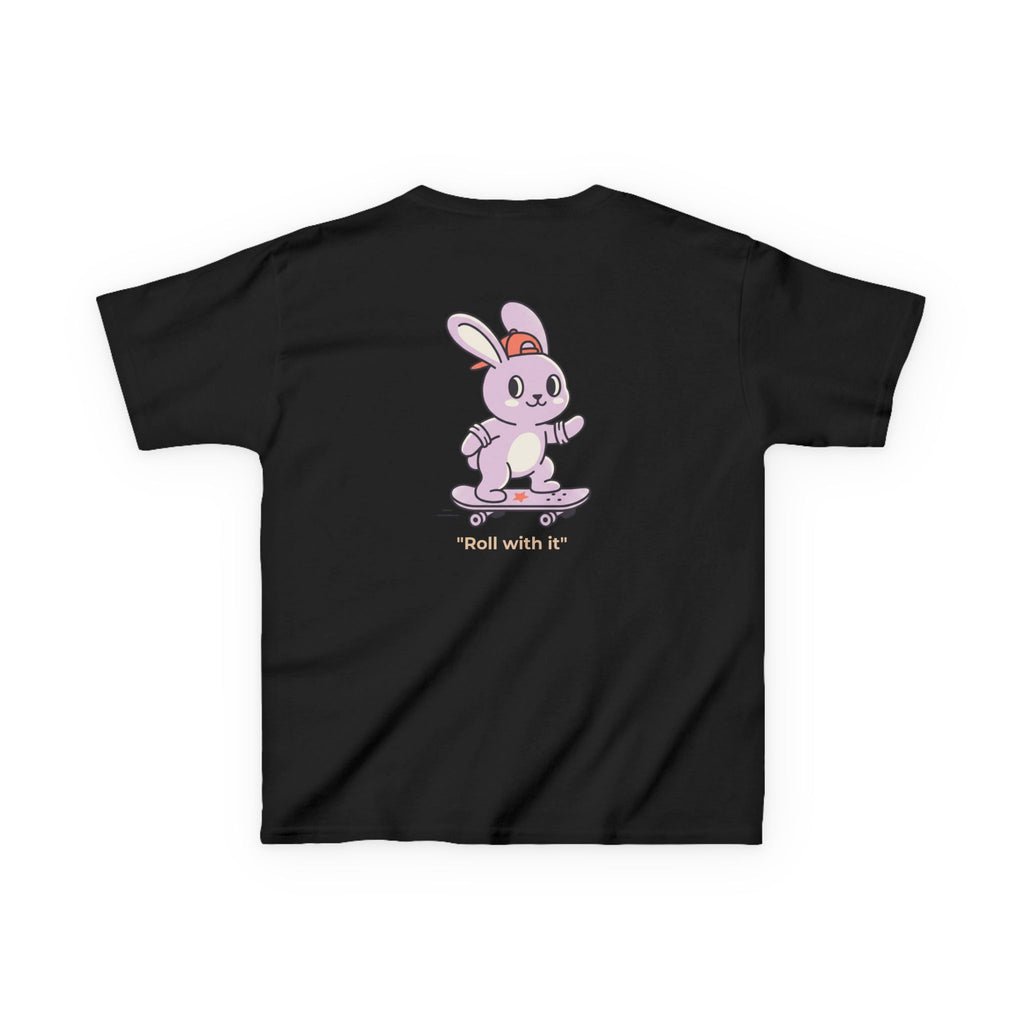 Roll With It Bunny Tee – Kids Graphic T-Shirt
