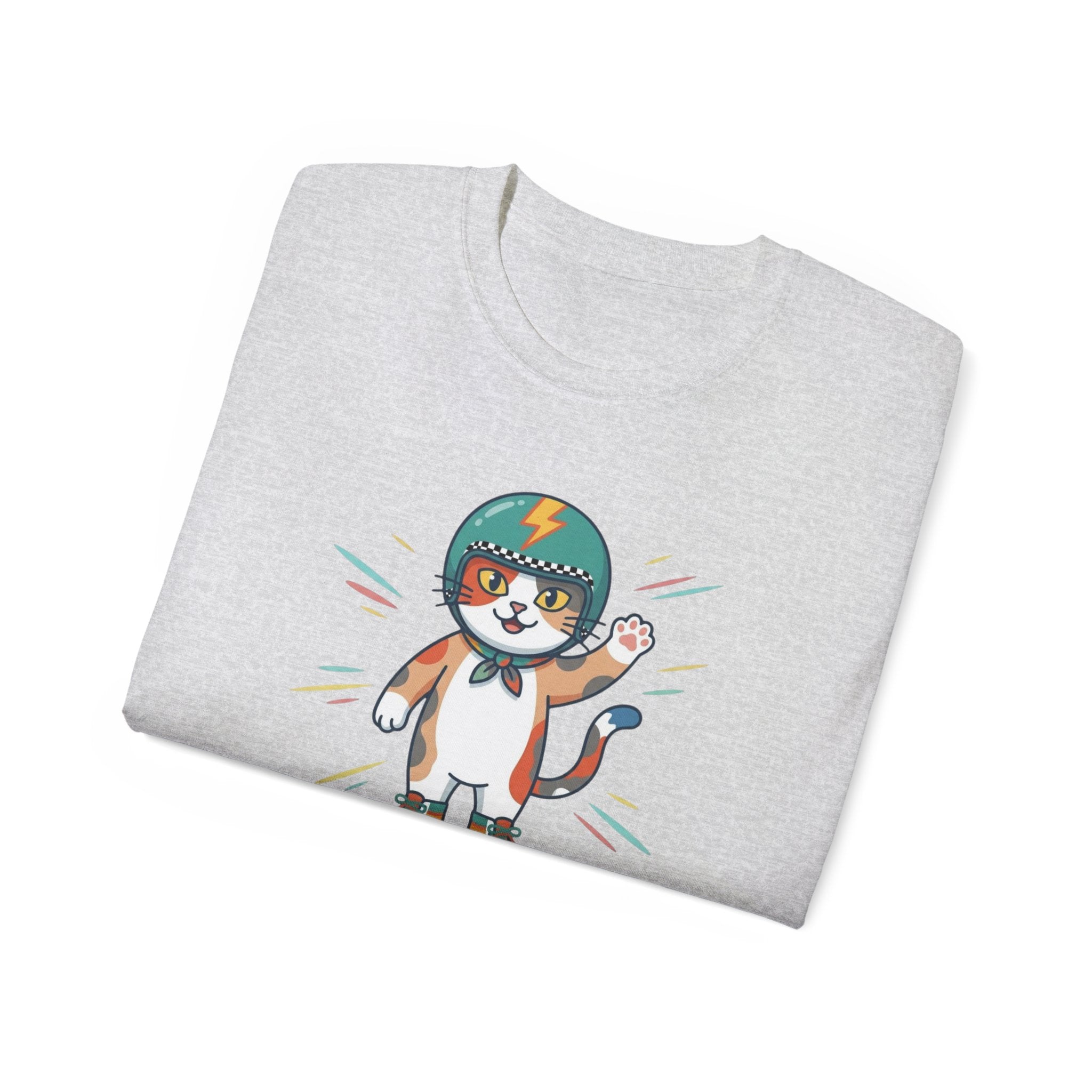 Skate Mode Graphic Tee | Relaxed Oversized Skater Cat Shirt
