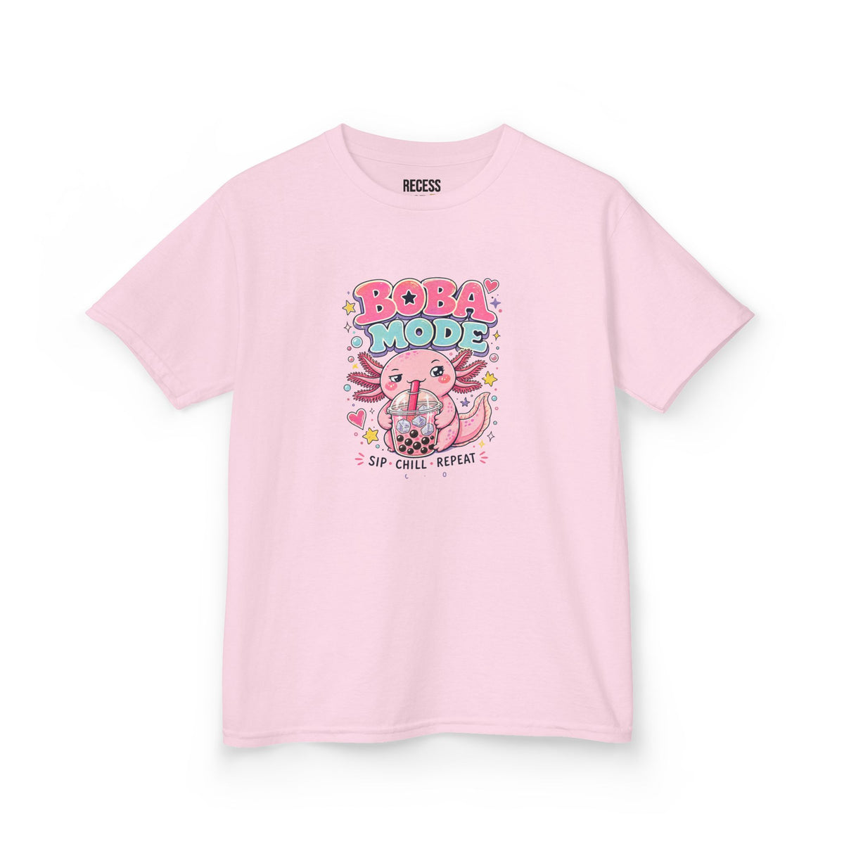 Boba Mode Axolotl Tee — Sip · Chill · Repeat