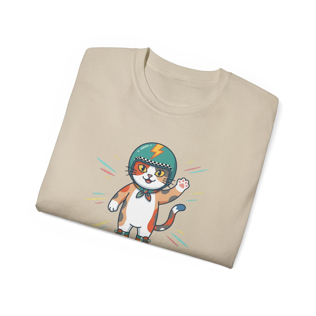 Skate Mode Graphic Tee | Relaxed Oversized Skater Cat Shirt