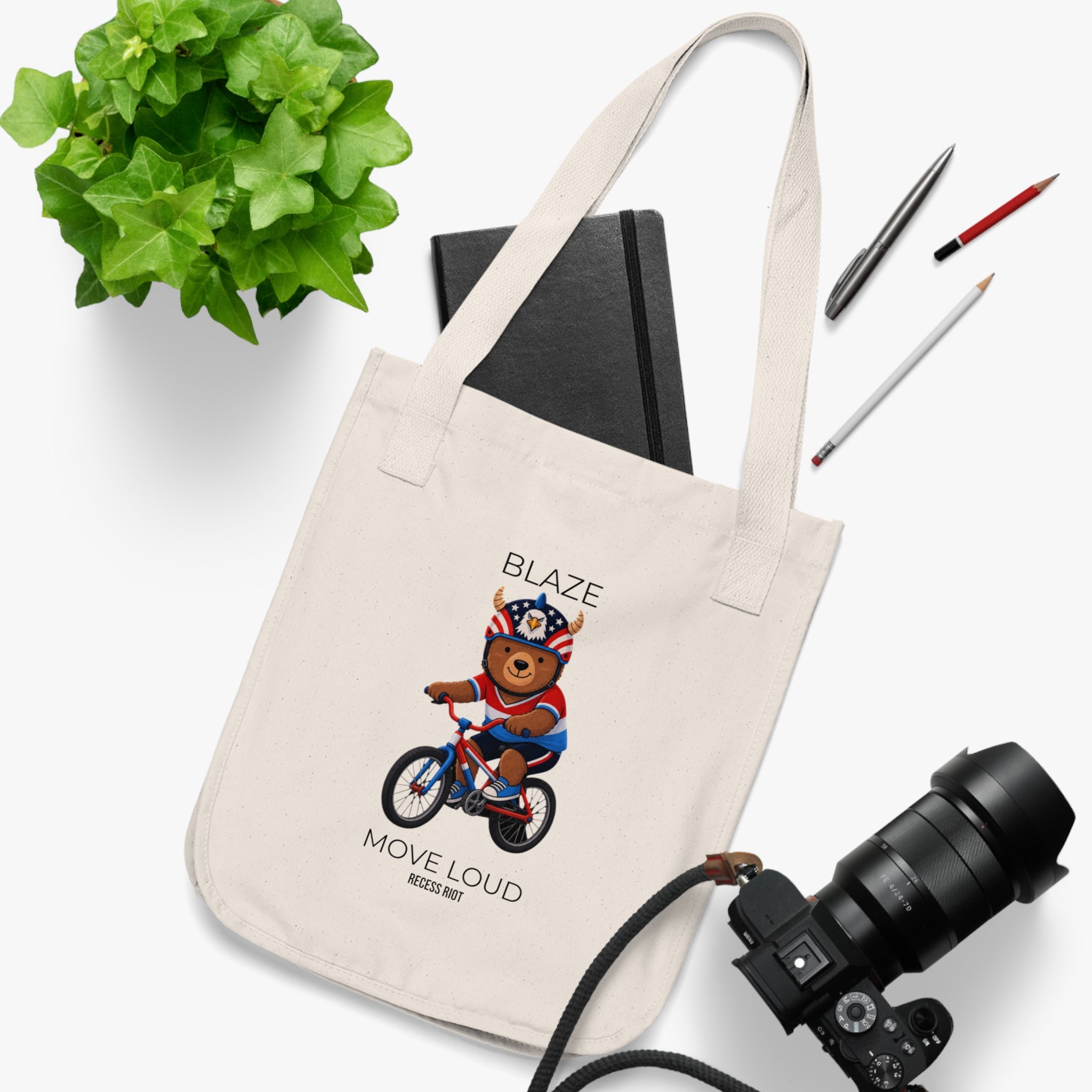 Blaze™ Move Loud Organic Tote Bag | Recess Riot Mascot Collection