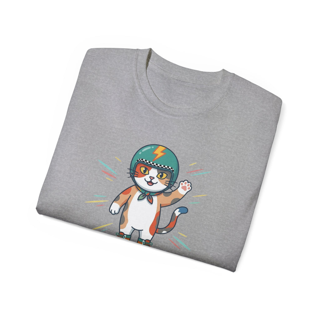 Skate Mode Graphic Tee | Relaxed Oversized Skater Cat Shirt