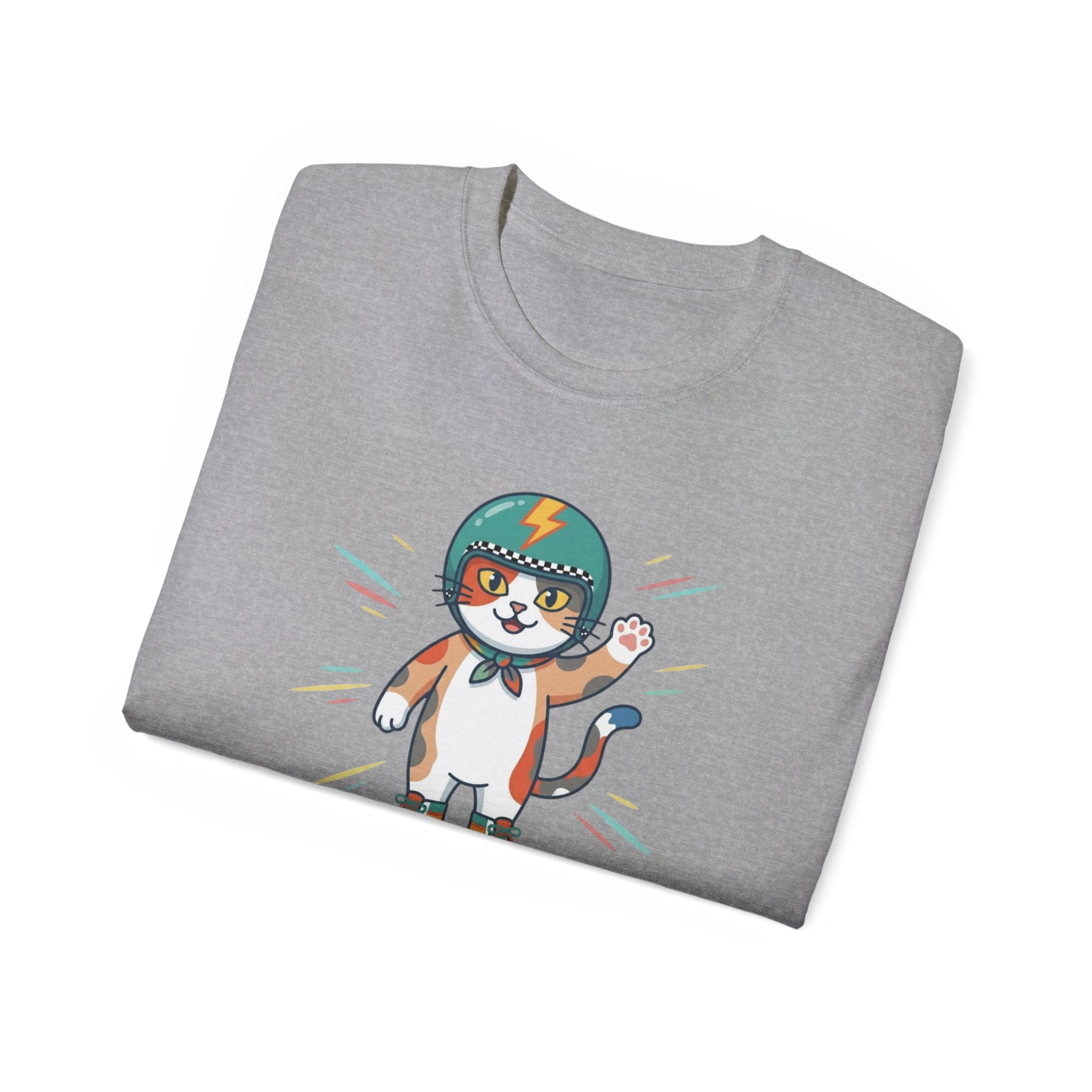 Skate Mode Graphic Tee | Relaxed Oversized Skater Cat Shirt