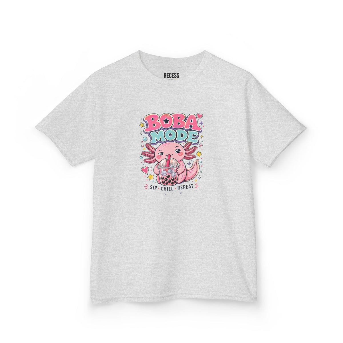 Boba Mode Axolotl Tee — Sip · Chill · Repeat