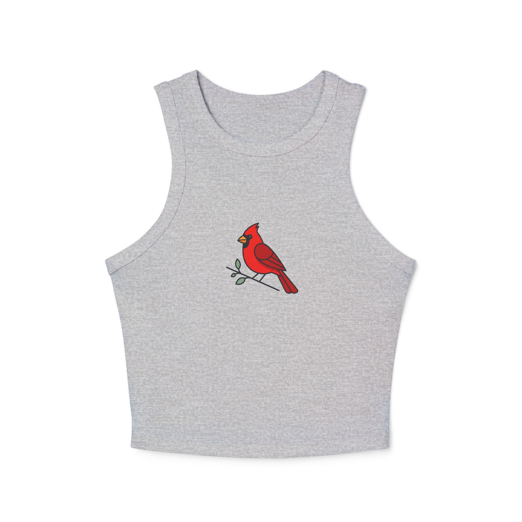 Cardinal Spirit Cropped Tank | Minimalist Bird Graphic Tank for Tweens & Teens